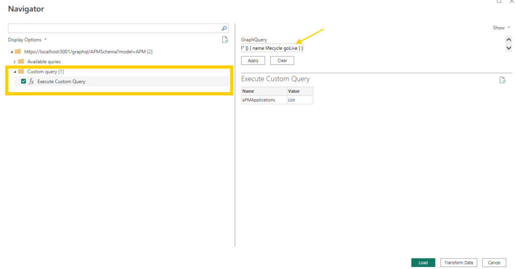 Executing a Custom Query in Power BI