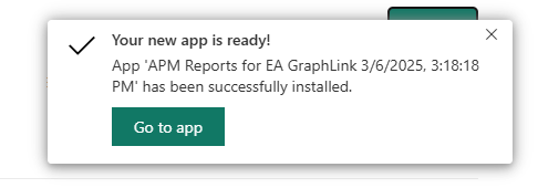 Go to app button